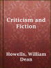 Book cover for "Criticism and Fiction".
