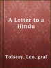 Book Cover for "A Letter to a Hindu"