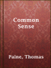 Book Cover for "Common Sense"
